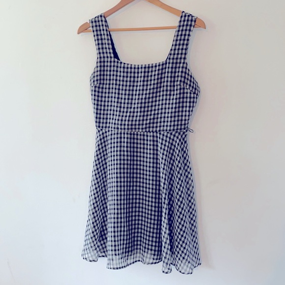 Checker print fitted waist and flair - Picture 1 of 2